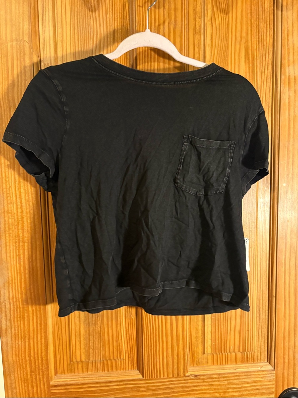 a.n.a Black Short-Sleeve Tee with Chest Pocket